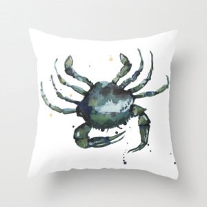 Crab throw pillow