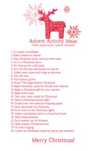 xmas Advent Activity Ideas